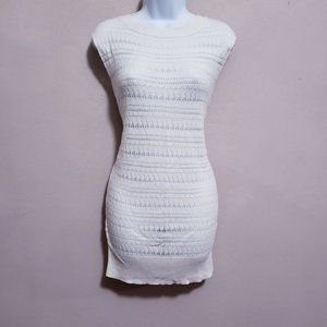 3/$15! Tulle Cream White Knit Sleeveless Mini Dress